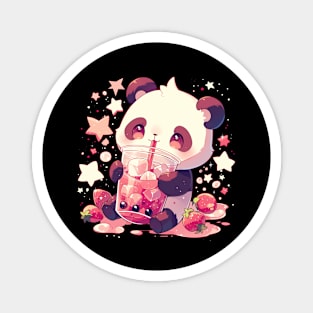 Cute Kawaii Panda with Boba Tea Magnet